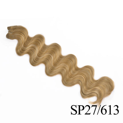 Synthetic Long Straight Hair Bundles Extensions Smooth Ombre Brown Hair Weaving Synthetic Straight Hair Bundles Full to End