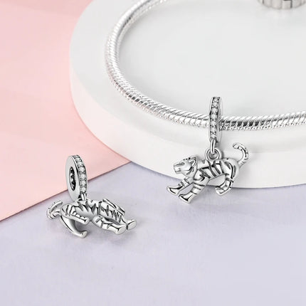 Animal Series 925 Sterling Silver Horse Squirrel Elephant Llama Snake Fox Charm fit Bangle Bracelet Original Silver Jewelry