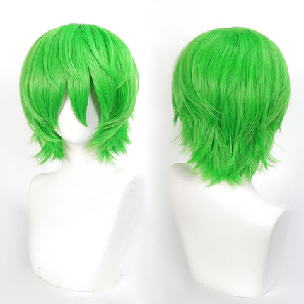 Cospaly Wigs Unisex Anime Wig 12cm/ 4.7 Inch Short Hair Wig Universal Costume Synthetic Wig with Bangs + Cap,for Party Festivals