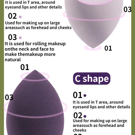 4pc/8pc Soft Makeup Sponge Dry Wet Dual Use Cosmetic Puff Foundation Concealer Highlight Blender Make Up Beauty Tool Accessories