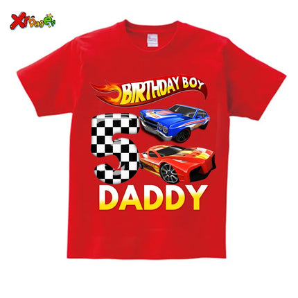 Kids Racing Birthday T Shirt 5 Year Old 2nd T Shirt Kids Shirts for Children Party BOYS Summer Custom Name Toddler Baby T Shirts