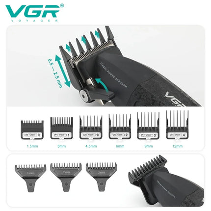VGR Professional Hair Trimmer Barber Electric Hair Clipper Beard Hair Cutting Machine Haircut Trimer For Men V-640