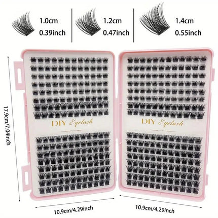 1Box Individual Lashes Clusters DIY Lash Extensions Book, D Curl Lash Clusters Eyelash Extension at Home