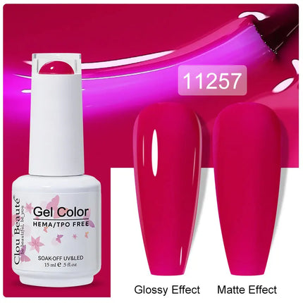 Clou Beaute 15ml Nail Gel Polish Vernis Semi Permanent UV LED Lamp Lakiery Hybrydowe Hema Free Red Nail Art Gel Lacquer Gel