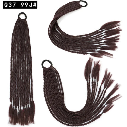 Wholesale European And American Dirty Braids Ponytail For Women Colorful Chemical Fiber Ethnic Style Rubber Band Small Braids