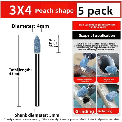 Small grinding wheel grinding head Blue corundum 3mm metal rust removal polishing electric grinding head