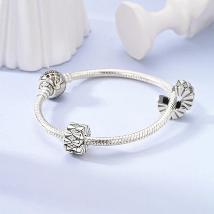925 Silver Color Star Moon Heart Safety Chain CZ Beads Angle Wing Pendant Fit Bangle Charms Bracelet DIY Women Original Jewelry