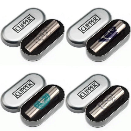 Clipper Portable Grinding Wheel Flint Inflatable Lighter Metal Smokeless Butane Gas Smoking Ignition Tool Accessories Box