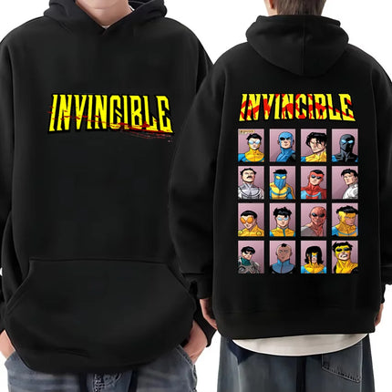Invincible Mark Superhero Double Sided Printed hoodie Men Women's harajuku clothing Fleece Long Sleeve Anime hip hop streetwear