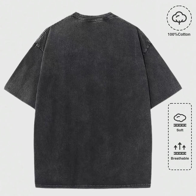 Summer Custom Washed T-Shirt Mens Cotton Oversized Tops DIY Logo/Graphic Tees Casual Comfortable T Shirts O-Neck Men's Clothes
