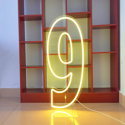 Large Size Warm White LED Neon Numbers Sign 76cm/100cm Stand up & Wall Mounted for Birthday Wedding Celebration Party Decor