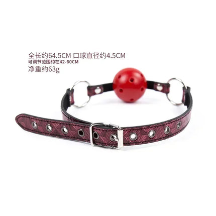 Ball for Men Women Slave Head Leather Bdsm Couples Flirt Erotic Costumes Adjustable Bondage Strap Harness Mouth Gag Fetish