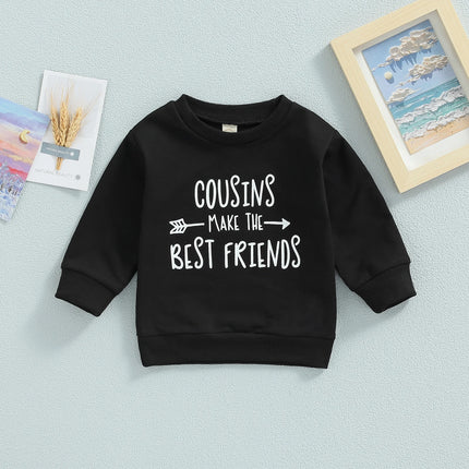 Citgeett Autumn Toddler Boy Girl Pullover Sweatshirt Casual Letter Printed Long Sleeve Tops Fall Spring Clothes