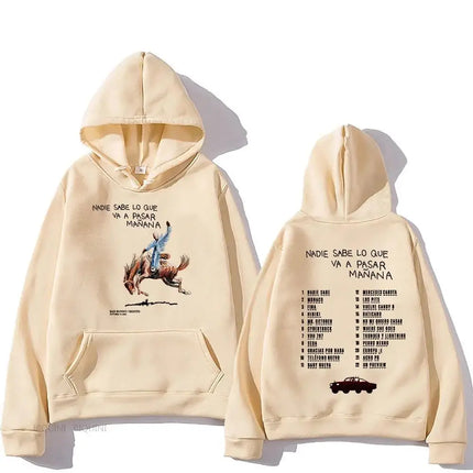 Bad Bunny RIP Hoodies Men/Women Clothing Sudaderas Album Nadie Sabe Lo Que Va Pasar Manana Sweatshirts Long Sleeve Autumn Hoody