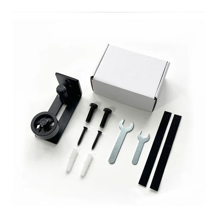 8-in-1 Barn Door Hardware Kit, Anti-Sway Floor Guide and Top Mount Track, Sliding Door Accessories with Floor Guide