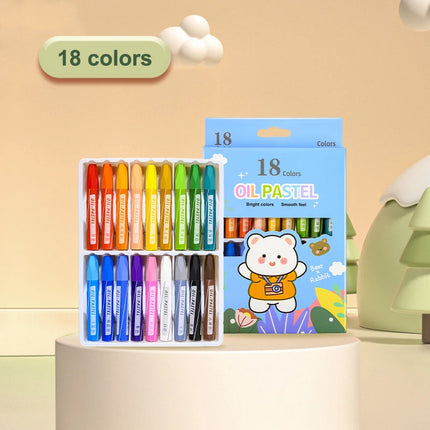 4/12/18/24Colors Art Drawing Set Multicolor Crayons Kid Graffiti Brush Student Oil Painting Stick Suit School Art Supplies