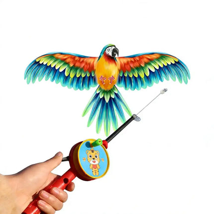 35cm Fishing Rod Kite Toys For Kids Vivid Butterfly Swallow Parrot Easy To Fly Goldfish Kites Garden Decor Ornament