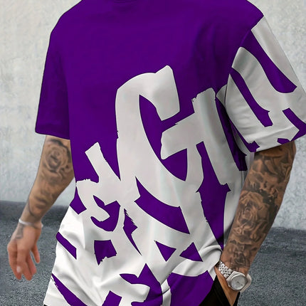 2025 New Summer Personalized Letter Printed Comfortable and Breathable Round Neck T-shirt Outdoor High Street Top