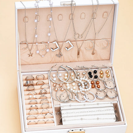 91 Pcs Elegant Vintage Jewelry Set Vintage Multi Layered Necklaces, Dangling Earrings, Rings, Bracelet for Women Gifts 2024 New