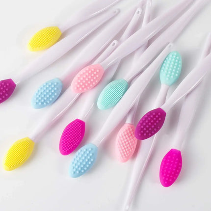 Wholesale 4pcs New Fashion Design Nose Double-Sided Tool Silicone Lip Scrub Exfoliator Brush  make up brushes  makeup brush set