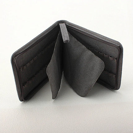 48 Slots Fountain Pen Case Pencil Case Pouch Bag Canvas Case for 10/24/ Pens Black, Blue, Gray