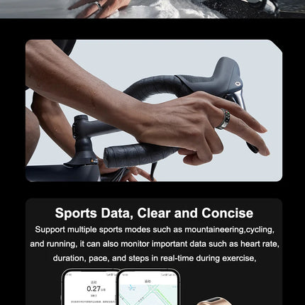 Smart Ring For Men Women Multifunctional Health Tracker Heart Rate Blood Oxygen Monitor Sport 5ATM Waterproof Ring Sleep Fitness