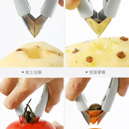 1pcs Strawberry Steel Pineapple Eye Peeler Fruit and vegetable Practical Seed Remover Clip Fruit Tools Kitchen Gadgets