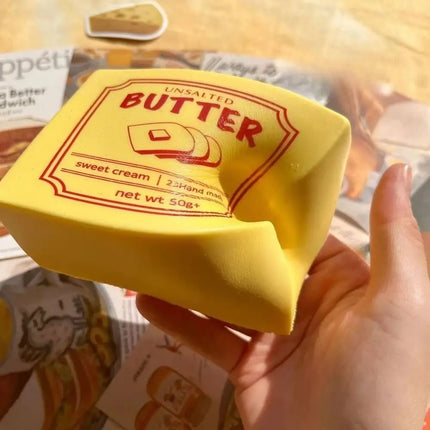 Portable Simulated Slow Rebound Squeeze Relax Gift Sensory Butter Block Squeezing Elastic 10.5cm Milk Bread Squeeze Children