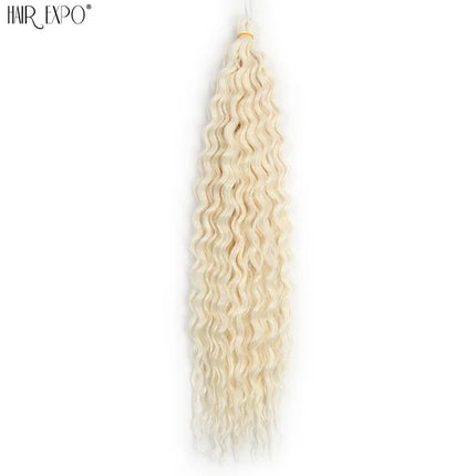 22"Ariel Curl Crochet Hair Synthetic Deep Wave Braid Hair Extension Ombre Ariel Curl Hair Soft Water Wave Twist Hair Blonde Pink