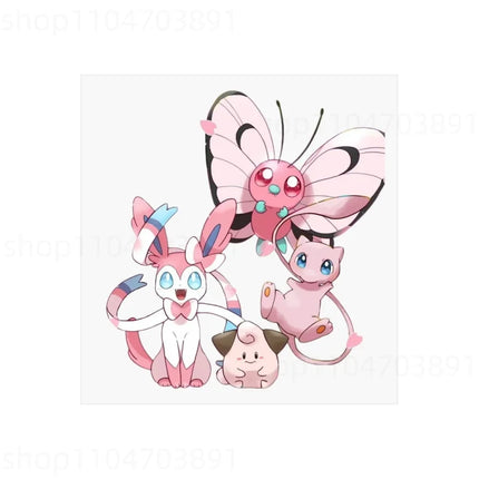 Pokemon Heat Transfer Stickers Anime Pikachu Cartoon Character Decal DIY Fashion Clothes Hat Bags Patches Ironing Decor Applique