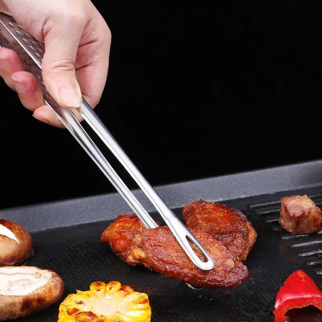 1Pc Stainless Steel Kitchen Tongs BBQ Grill Cooking Tweezers Barbecue Tongs Clip Salad Meat Tongs Food Tweezers Kitchen Utensils