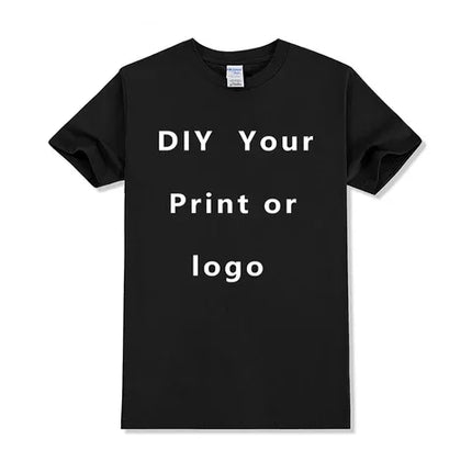 Custom Tshirt Front Back Print Professional Your Own Logo Text Photo Male Personalized Premium Gifts T-shirt EU Size 100% Cotton