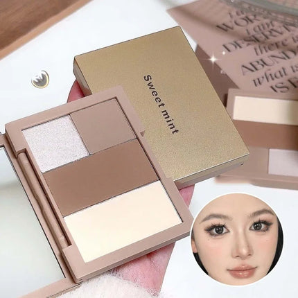 Stereoscopic Nasal Shadow Highlight Contouring Powder Palette Matte Brightening Face Shadow Contouring Powder Makeup Palette