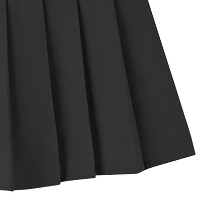 Girls Summer Fashion Korean Preppy Style High Waist A-Line Pleated Skirts in Solid Color with Elastic Waistband for Perfect Fit