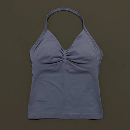 HISTELLO Impact Longline Strappy Top Sports Yoga Vest Women Fitness Tank Top Gym Beautiful Open Back Bra Running Workout Halter