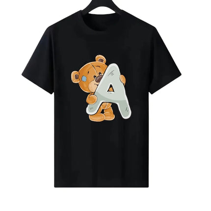 Letter Number Woman Family Round Neck Parent-child Clothing Loose Tops Unisex Comfort Y2k Short Sleeves T-Shirt Men Blouses