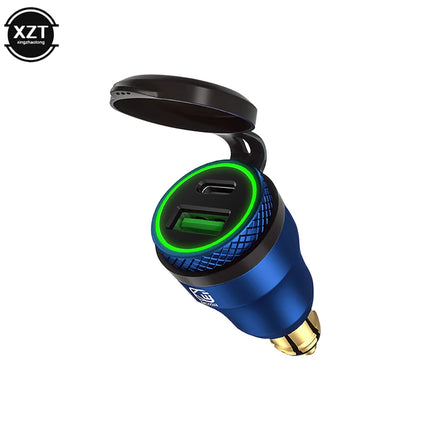 Motorcycle Waterproof Charger 30W QC3.0 USB C-Type PD Power Adapter Hella DIN Plug Socket Quick Charger for BMW Ducati Triumph