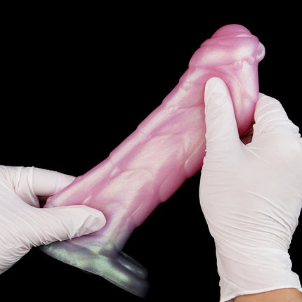 FAAK Pink Dildo Sheath Fantasy Ribbed Dragon Penis Sleeve Soft Silicone Sex Toys Stretchable Cock Enlargement Male Masturbator