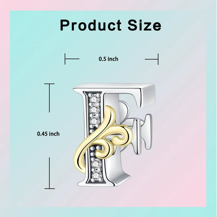 925 silver 26 letters retro fashion golden pendant fit original bracelet charm beads necklace Diy female jewelry