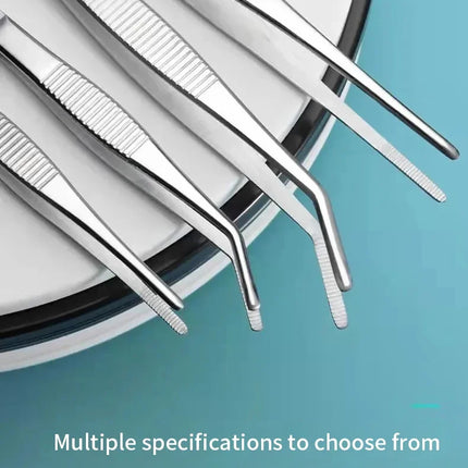 Stainless Multifuctional Steel Elbow Tweezers Aquarium Clip Long Tongs Medical Tweezers Forceps Pet Feeding Tools Non-slip