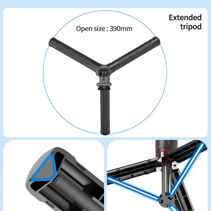 Foldable Selfie Stick Doule LED Fill Light with Wireless Bluetooth Remote Desktop Tripod Stand For iOS Android Smartphone Holder