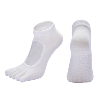 Women Five Toes Backless Yoga Socks Cotton Anti-Slip Indoor Fitness   Pilates Socks Ladies Ballet Dance Sports Socks Slipper