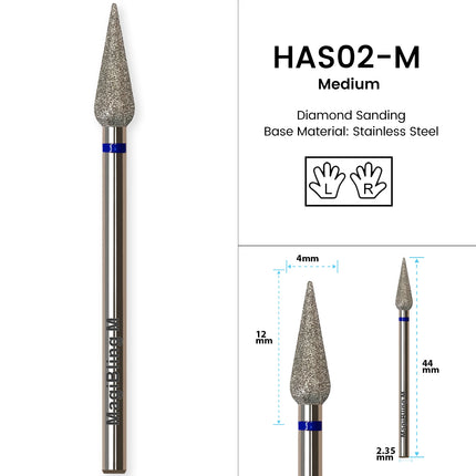 MagiBling Diamond Nail Drill Bits for Efile Buffer Manicure Left Right Rotary Cuticle Nail Corner Polish DIY Nails Tools 3/32"
