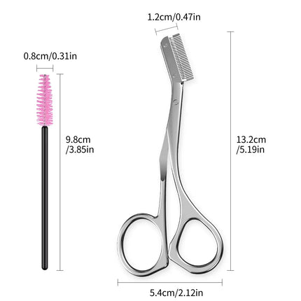 Stainless Steel Eyebrow Trimming Knife Safe Anti-scratch Scissors Eyebrow Shaving Tool Beginner Beauty Tool Set Eyebrow Razor
