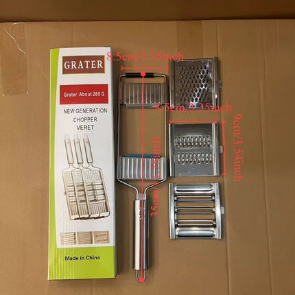 MultiPurpose Vegetable Slicer 4 in1 Vegetable Slicer Stainless Steel Shredder Cutter Cuts Set Manual Fruit Carrot Potato Grater
