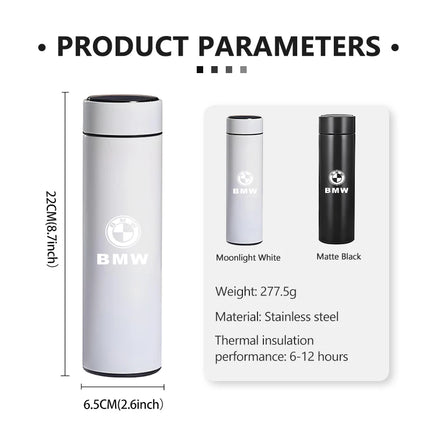 NEW Temperature Display Thermos Cup Stainless Steel Insulated Bottle For BMW Performance X1 M3 M6 F01 F02 E34 E36 E60 F10 F20