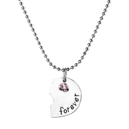 3pcs/Set Heart Pendant Friendship Chain Necklace with Forever Letter Women Burger Fries Shape Creative Design Forever Necklace