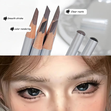 Slanted Blade Eyebrow Pencil Waterproof Makeup Natural Lines Hair Flu Wood Eyebrow Pen Tint Tattoo Grey Coffee Eye Brow Pencil