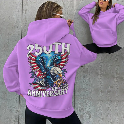 250th 1776 To 2026 Retro USA Hoodies Fashion 250 Years Of Freedom Loose Hoodie Women Men Classics Nostalgia Gifts Hoody