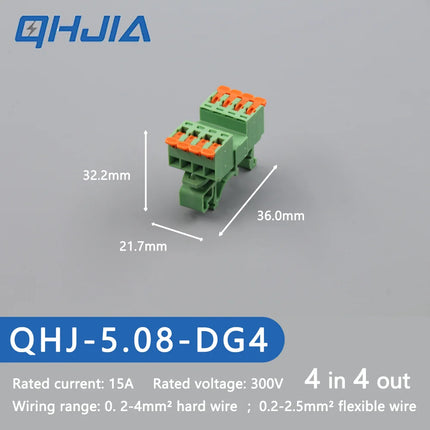 5.08 Threaded Terminal - Welding Free Docking  Handle Spring Plug Quick Connect Suitable for LED Terminal Blocks